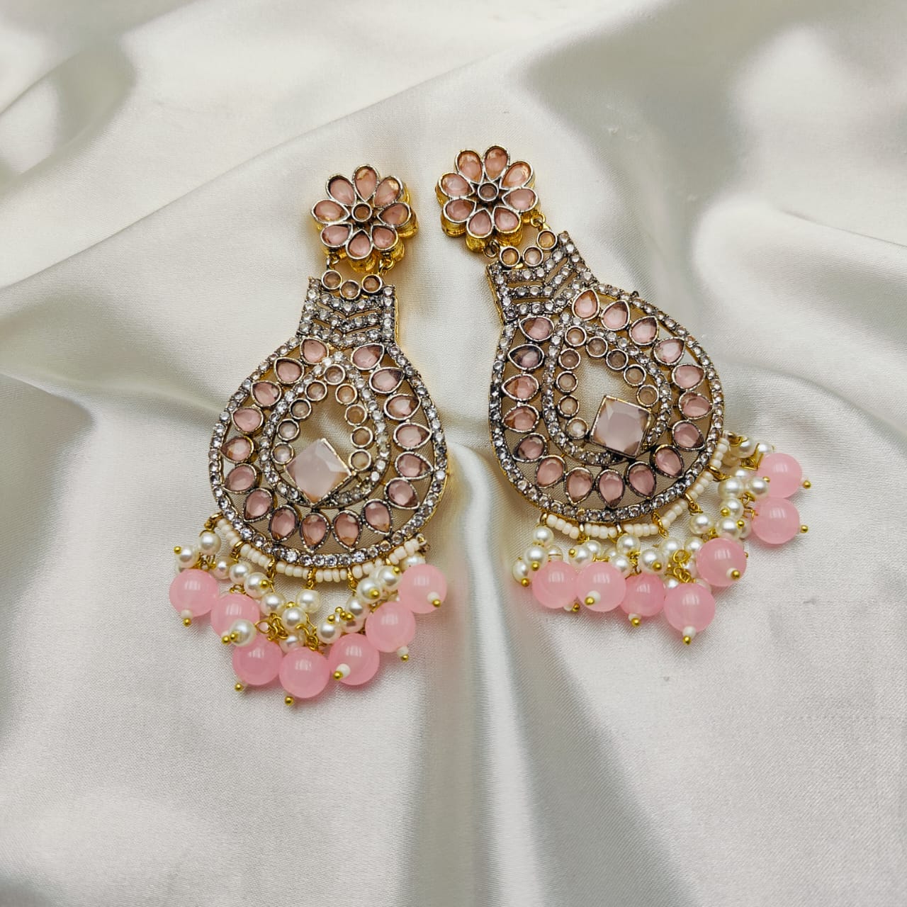 Zircon and Pearl Earings