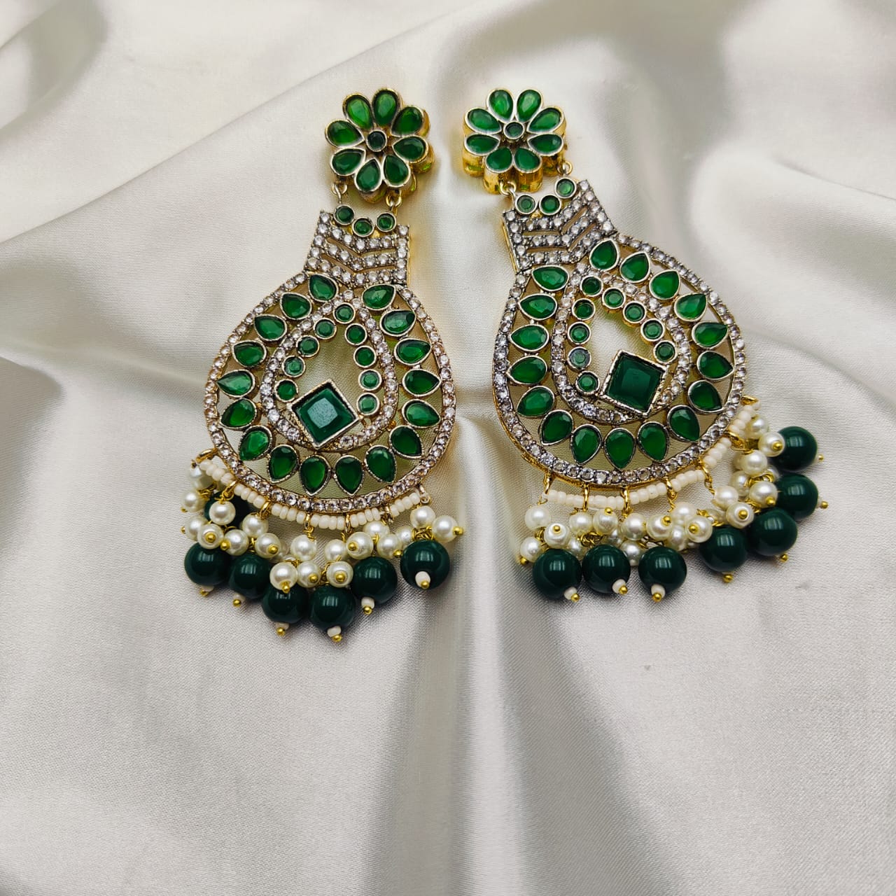 Zircon and Pearl Earings