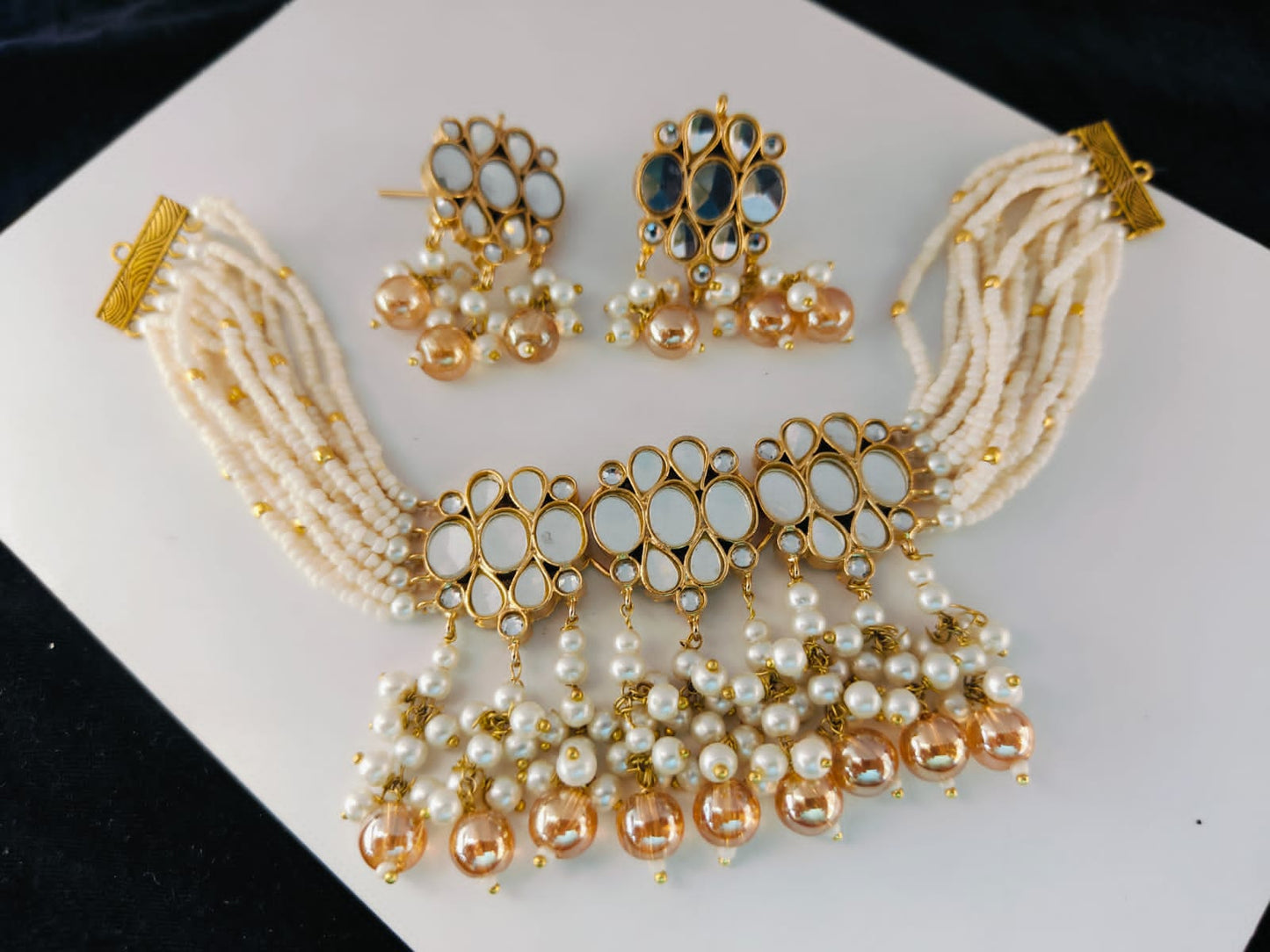 Frshi Kundan Gold Plated Choker Set