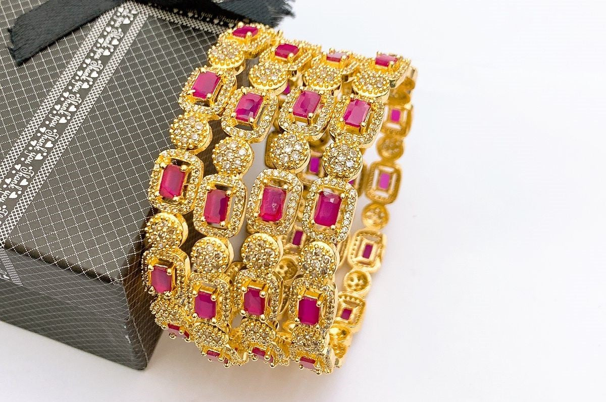 The Fancy Bangles in real stones fine Quality