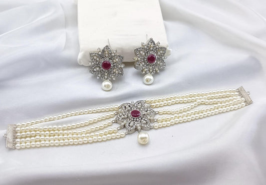 Casting fine quality party wear Set with beautiful Earings