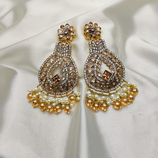 Zircon and Pearl Earings