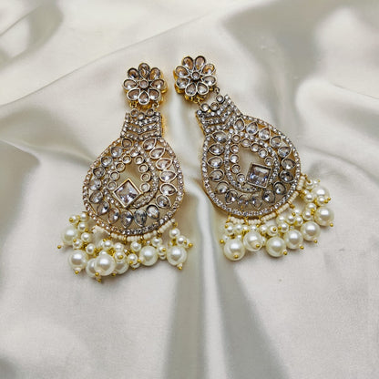 Zircon and Pearl Earings