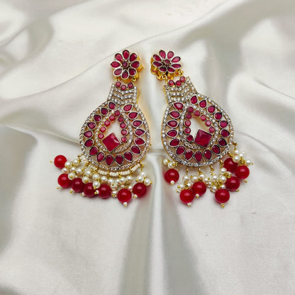 Zircon and Pearl Earings