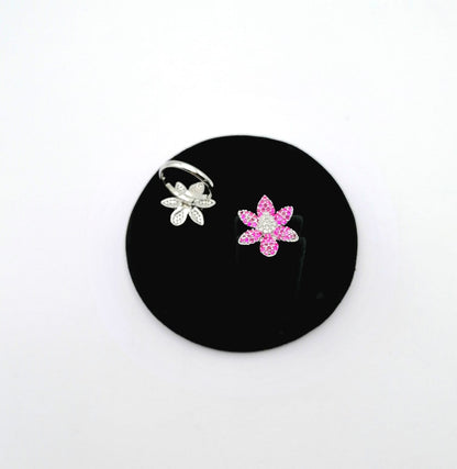 The Elegant American Diamond Cocktail Ring Flower Design