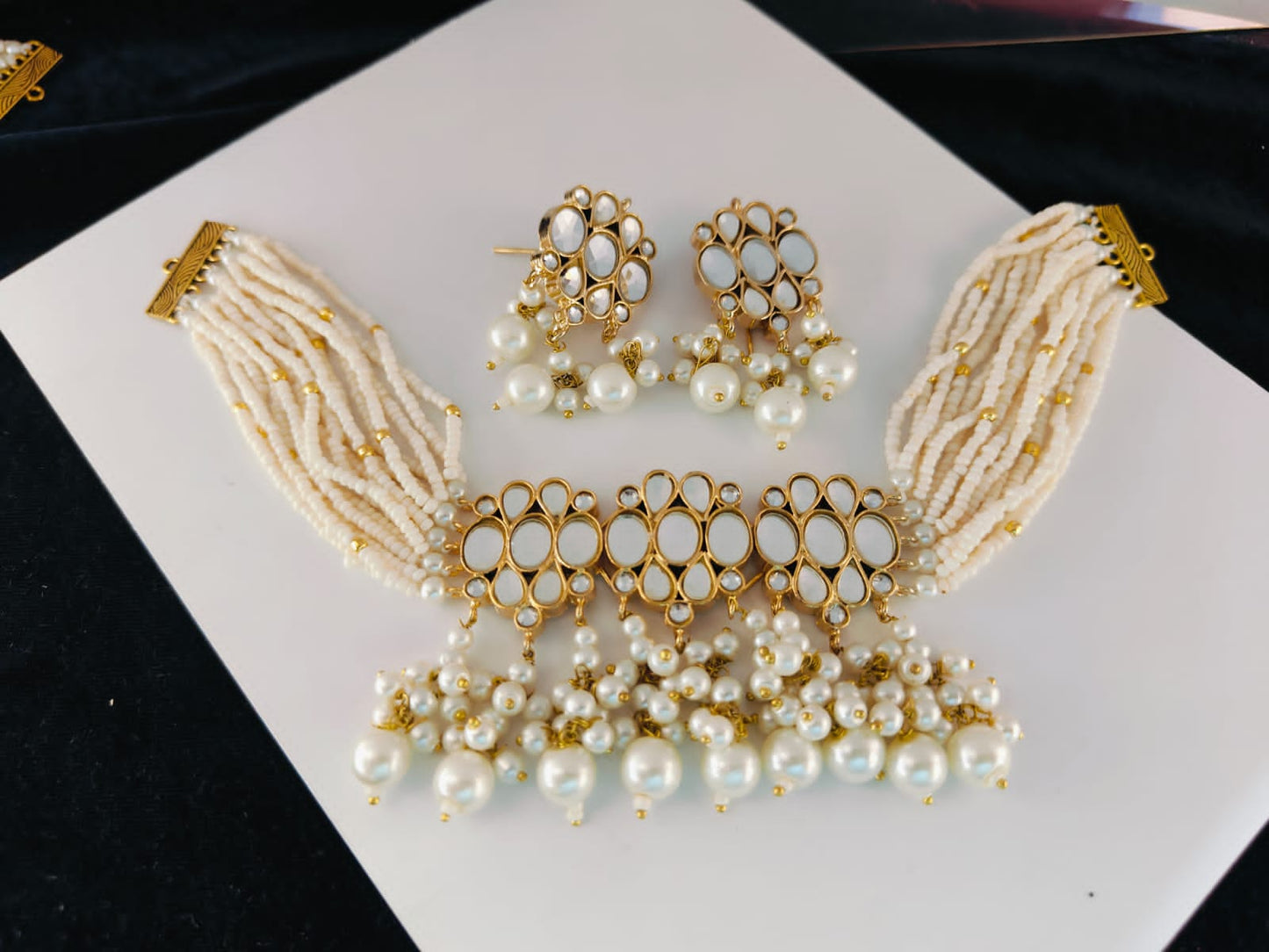 Frshi Kundan Gold Plated Choker Set