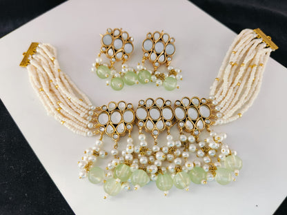 Frshi Kundan Gold Plated Choker Set