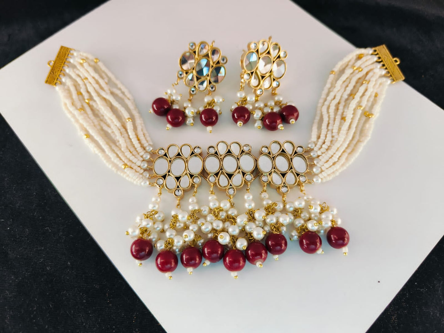 Frshi Kundan Gold Plated Choker Set