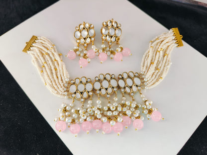 Frshi Kundan Gold Plated Choker Set
