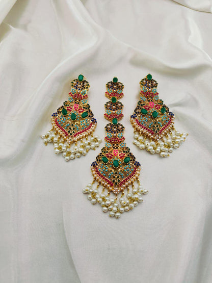 The Elegent Tikka and Earrings Set