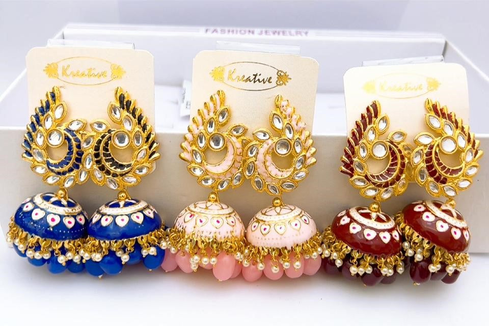 Jaipuri Minakari Jhumka