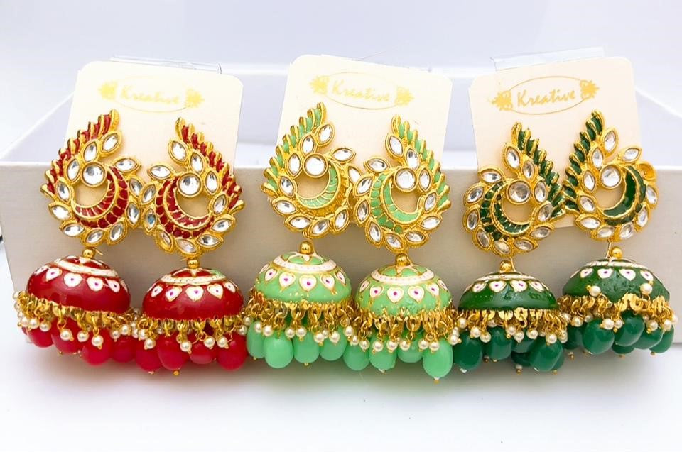 Jaipuri Minakari Jhumka